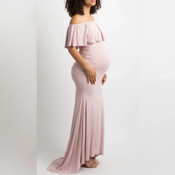 chinese dress ladies Maternity Mermaid Maxi Wedding Dress with V Neck Lace, White / S
